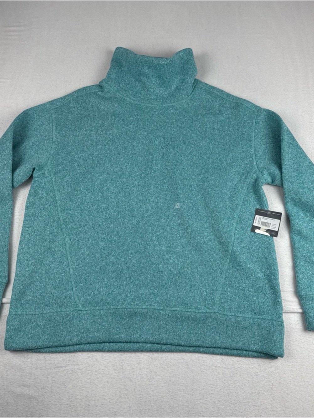 New! Eddie Bauer Radiator Funnel Women Turquoise Turtleneck Sweater Large pebble